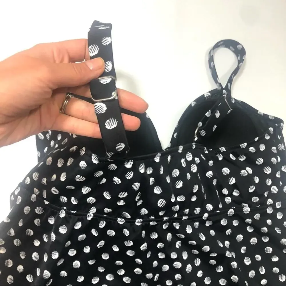 Swim Solution Polka Dot Tiered Tankini Swim top